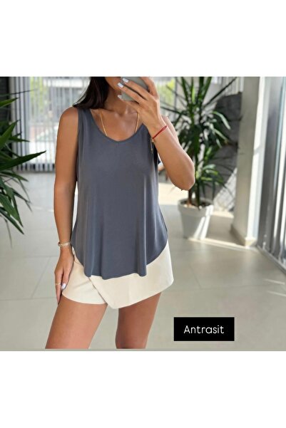 BEBE PLUS Altı kesik salaş Modal Atlet