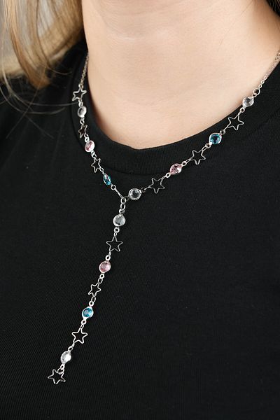 Jack Ferrero Women's Zircon Stone Y Necklace