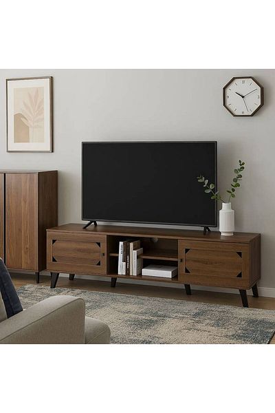Al Saada Home وحدة تلفزيون - 180×40×44 سم - بني غامق