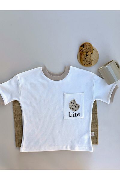 Mama Miel Baby Cookie Embroidered Oversize T-Shirt - 100% Cotton