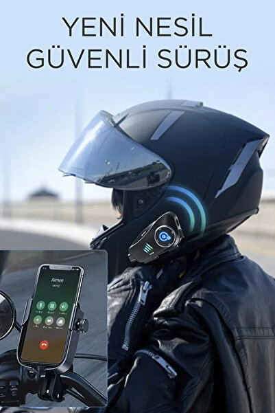 EXENAR İntercom Motorcu Kask Kulaklık Bluetooth 1080P Kamera Kayıt 32Gb Hafıza Kart Hediye İnterkom IPX6