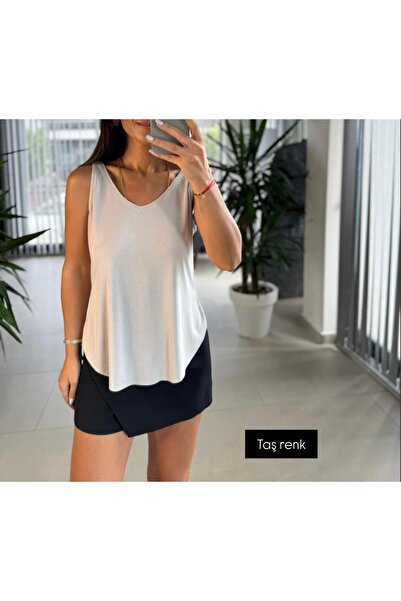 BEBE PLUS Altı kesik salaş Modal Atlet