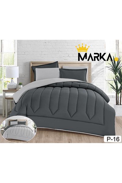 Marka مفرش نفرين ساده وجهين 2×1 طقم 6 قطع مقاس230×250سم