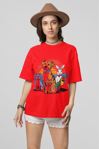 ArtYus Unisex Bărbați/Femei Animale dulci Colorate cu imprimeu supradimension...