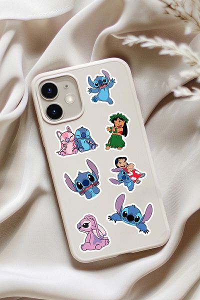 MSticker مجموعة ملصقات ذات طابع Stitc مكونة من 127 قطعة - ملصق قلم رصاص وزجاجة مياه ودفتر ملاحظات وطاولة زجاجية وكمبيوتر محمول وكمبيوتر لوحي مقاوم للماء