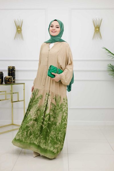 VALENS BOUTİQUE Women's Hijab Dress, Buttoned Dress