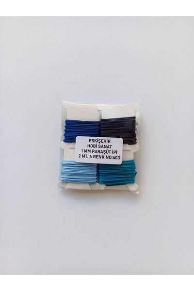 Eskişehir hobi sanat 1 mm 2 Meters 4 Colors Parachute Rope (Total 80 Meters) Macrame Bracelet Necklace Jewelry Design Hair Braid Rope