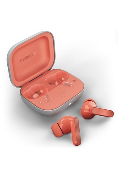 Motorola Moto Buds, True Wireless, Bluetooth, Dolby Atmos, ANC, Coral Peach