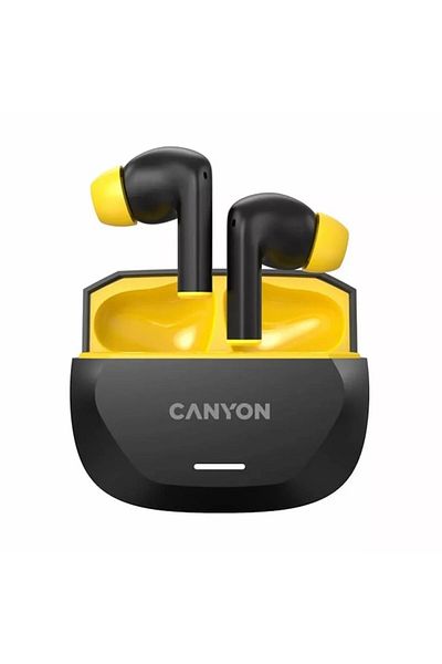 CANYON Hexagon 7 TWS Wireless Earphones, Black/Yellow