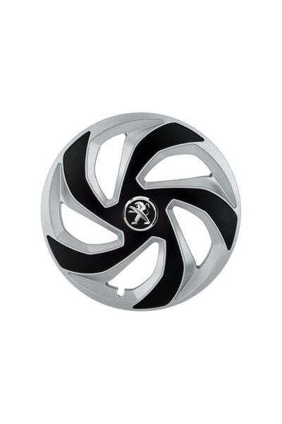 Autohelix MSA Set de 4 capace de jantă Rex Gri-Negru R16 pentru gama auto Peu...