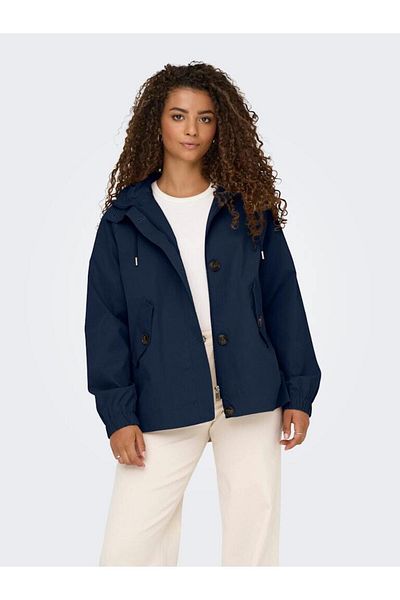 ONLY Γυναικείο εποχιακό μπουφάν με κουκούλα Navy Blue - 15354447