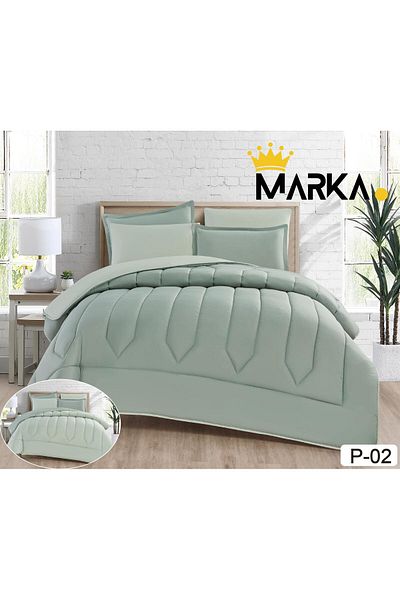 Marka مفرش نفرين ساده وجهين 2×1 طقم 6 قطع مقاس230×250سم