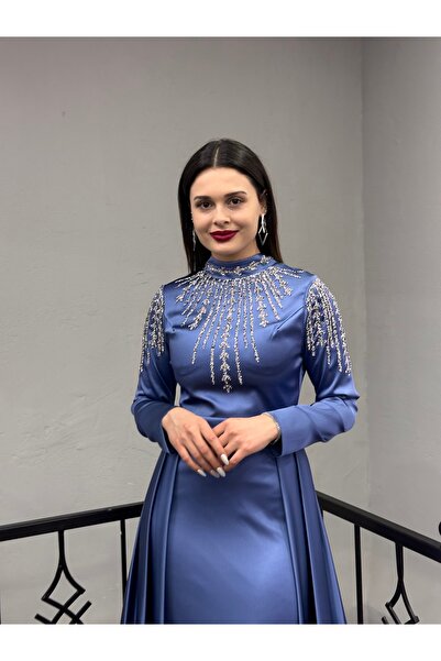 Hiranur Taş İşlemeli Tesettür Abiye