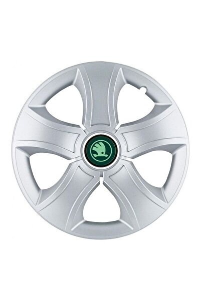 Autohelix MSA Set de 4 capace de jantă Bis Gri R15, pentru Skoda Verde