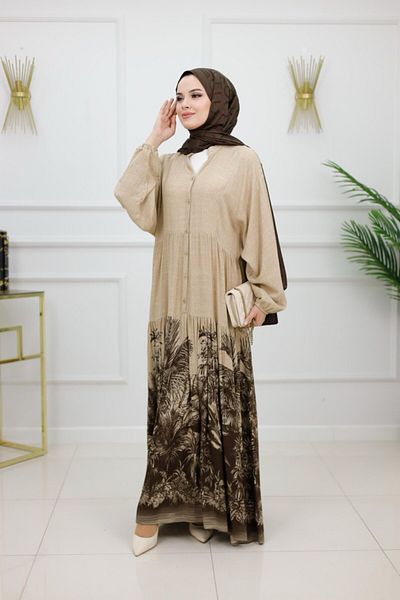 VALENS BOUTİQUE Women's Hijab Dress, Buttoned Dress