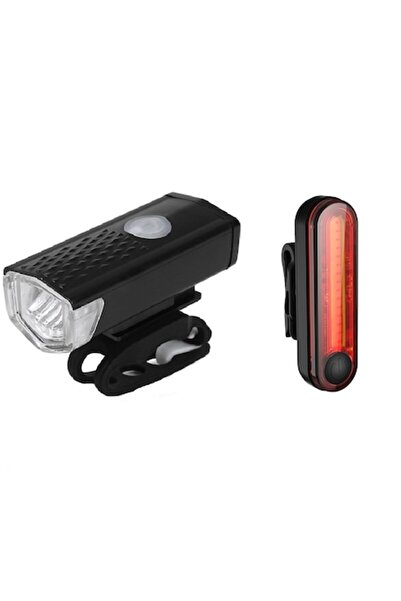 Carsons Far 1 LED, Stop 100lm LED, Reîncărcabile USB, Kit Set Lumini Bicicletă, Negru