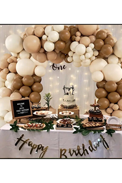 Çemrek Süs Parti Karamel Deniz Kumu Çöl Kumu Balon Zinciri Seti 101 li Gold H...