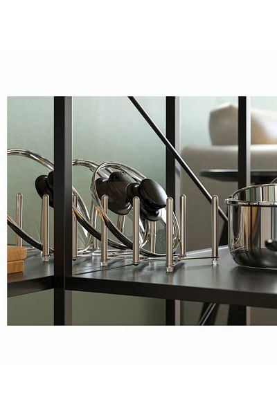 IKEA QUİCK Suport interior pentru sertar reglabil 14x10 cm Organizator capac pentru oale din oțel inoxidabil gri
