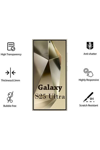 Generic Samsung Galaxy S25 Ultra for Tempered Glass Screen Protector - Black