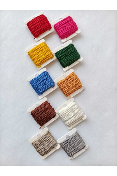 Eskişehir hobi sanat 0.8 مم 10 متر 10 ألوان خيط تسبيح إجمالي 100 متر