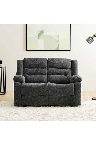 Danube Home Allende 2 Seater Fabric Motion Recliner - Smoke Grey L150xW78xH98cm