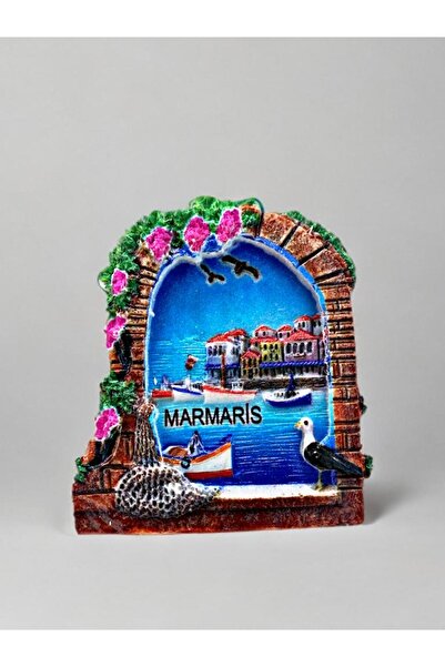 Mundy MARMARİS Temalı Kabartmalı Polyester Magnet 6,5cm x 8 cm