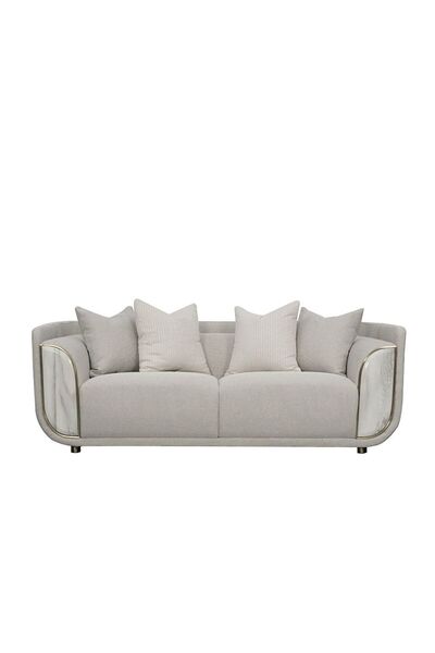 Danube Home Trident 2 Seater Fabric Sofa - Grey/Champagne L203xW100xH75cm