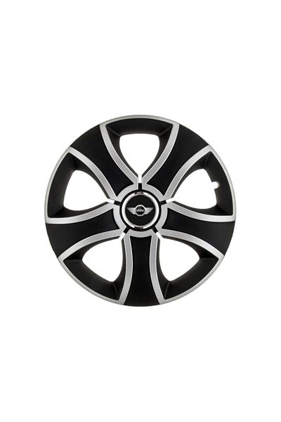 Autohelix MSA Set de 4 capace de jantă Bis Gri-Negru R16 pentru gama de mașini Mini Cooper