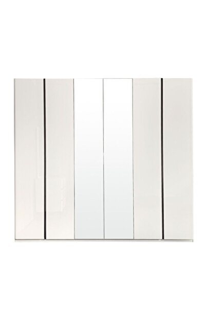 Danube Home Santelmo 6 Door Wardrobe w/ Mirror -HG Light Beige L238.2xW59.8xH220cm