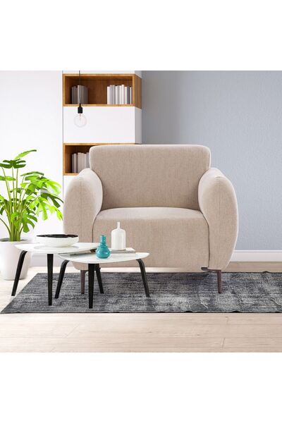 Danube Home أريكة وافر القماشية بمقعد واحد - لون بيج بني، الطول 97 سم × العرض 89 سم × الارتفاع 81 سم