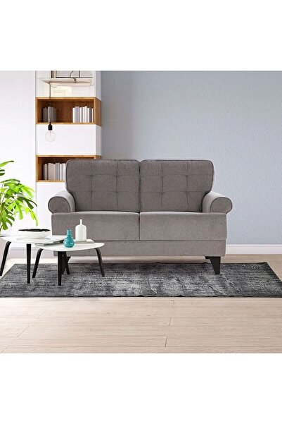 Danube Home Bradley 2 Seater Fabric Sofa - Onyx Grey L141xW82.5xH86cm