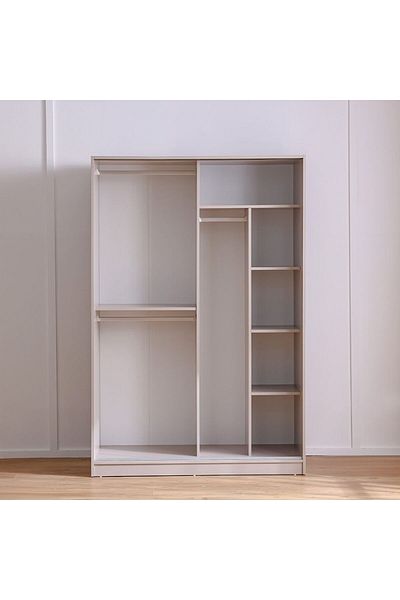 Danube Home Manila 1.4 M Sliding Door Wardrobe - Taupe Grey L60xW140xH209cm