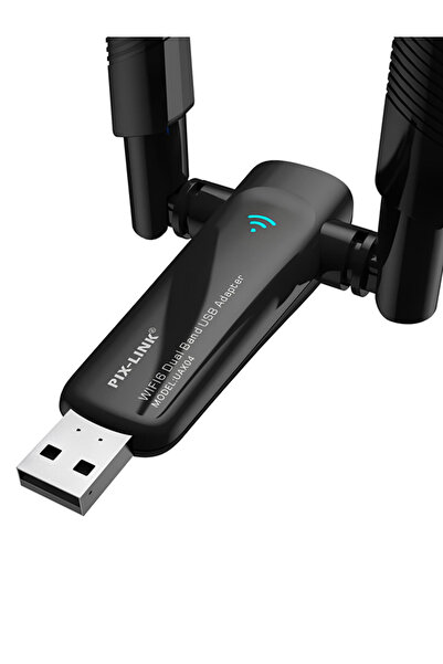 ERDİNEKS Wifi6 Destekli Çift Anten Usb Wifi Adaptör Dongle Tak Çalıştır Bluetooth Dual Wireless