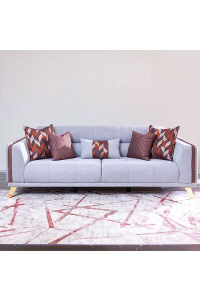 Danube Home Roma 3 Seater Fabric Sofa L225xW90xH83cm