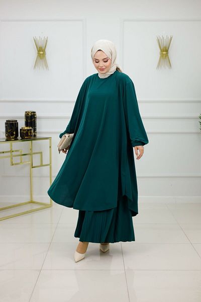VALENS BOUTİQUE Γυναικείο Σετ Παντελόνι Hijab Σετ 2 τεμαχίων Μανδύα & Παντελόνι