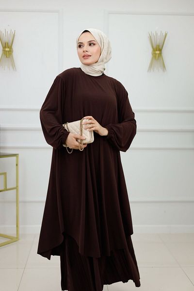 VALENS BOUTİQUE Γυναικείο Σετ Παντελόνι Hijab Σετ 2 τεμαχίων Μανδύα & Παντελόνι