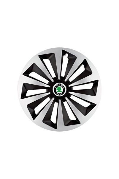 Autohelix MSA Set de 4 capace jante Fox Gri-Negru R16 pentru gama auto Skoda