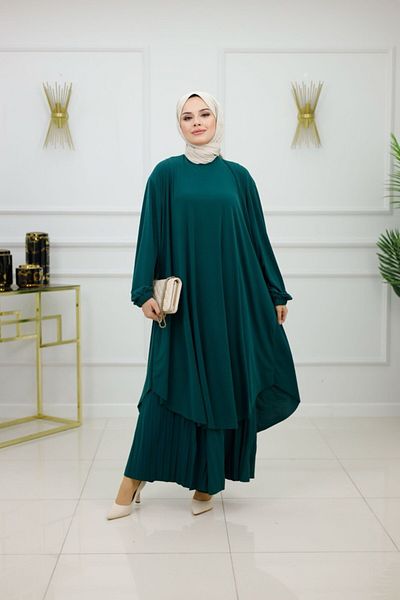 VALENS BOUTİQUE Γυναικείο Σετ Παντελόνι Hijab Σετ 2 τεμαχίων Μανδύα & Παντελόνι