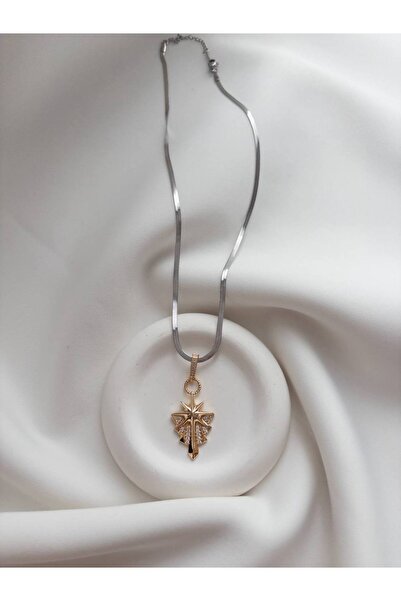 Minne Jewelry-Accessory قلادة سلسلة مطروقة إيطالية من الفولاذ - قلادة مرصعة ب...