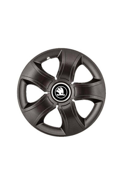Autohelix MSA Set de 4 capace de roți Bis negre R14, pentru Skoda, alb negru