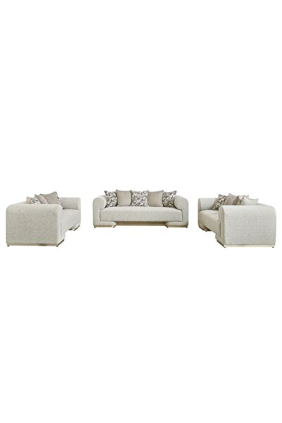 Danube Home Moldova 2 Seater Fabric Sofa - Grey/Champagne Silver L202xW99xH76cm