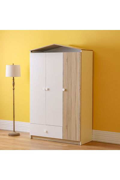 Danube Home Stanley 3Door Wardrobe W/1Drawer-Sonoma Oak & White L120.9xW50xH195cm