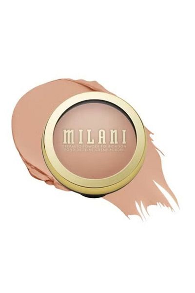 MILANI كريم أساس كونسيل + لمسة نهائية ناعمة مثالية، كريمي إلى بودرة، 220 كريمي طبيعي - تغطية كاملة