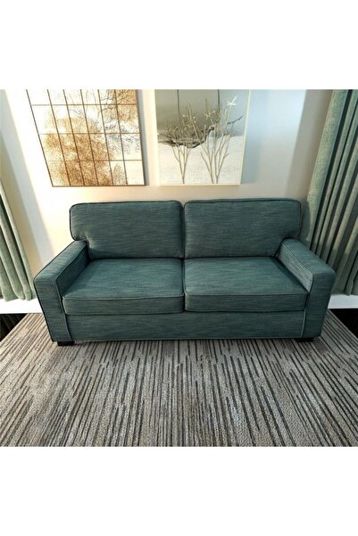 Danube Home أريكة قماشية سينرجي مع سرير قابل للسحب - أخضر، الطول ١٨١ سم × العرض ٩١ سم × الارتفاع ٨٣ سم