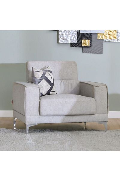 Danube Home Cayley 1 Seater Fabric Sofa - Beige L100xW85xH84cm