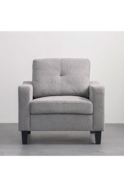Danube Home Supreme 1 Seater Fabric Sofa - Grey L91xW80xH88cm