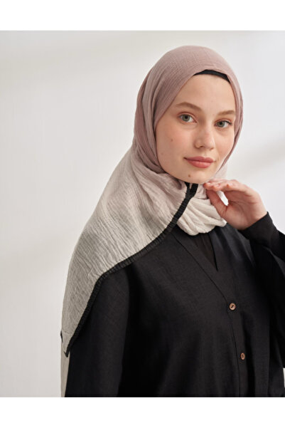 ARMANDA MÜSLİN BİYELİ DEGRADE ŞAL - DEVE TÜYÜ-KREM