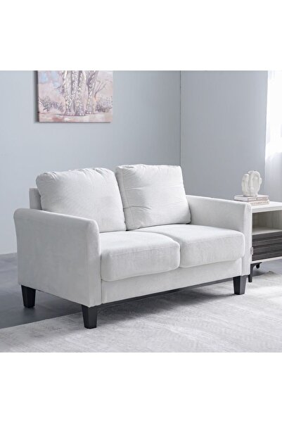 Danube Home Gamorah 2 Seater Fabric Sofa - Cream L136xW85xH94cm