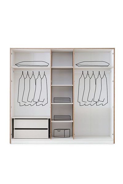 Danube Home Gordion 5 Door Wardrobe L243xW60xH220cm