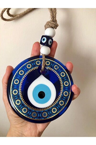 A A Company El Yapımı Altın Yaldızlı Nazar Boncuğu, Işlemeli El Yapımı Kapı Ve Duvar Süsü, Hediyelik Nazarlık